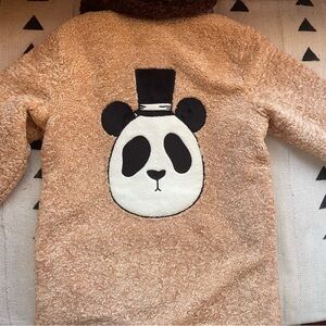 Mini Rodini teddy bear jacket with panda patch